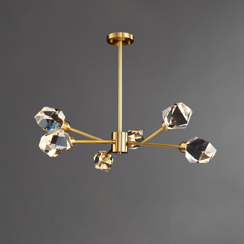Contemporary Luxury Pendant Light Crystal Geometric Chandelier for Living Room