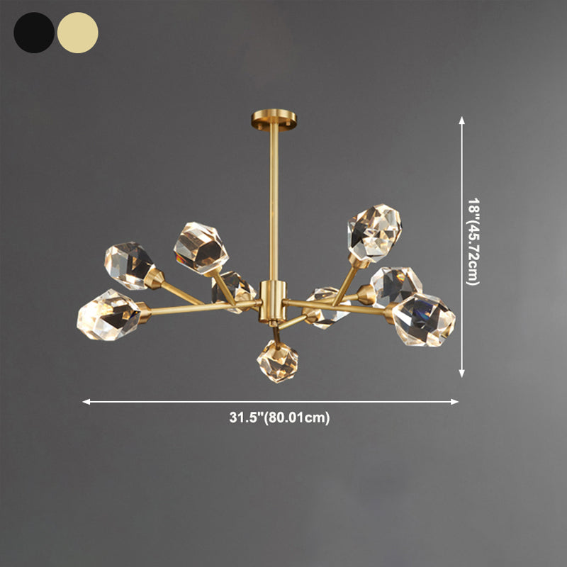 Contemporary Luxury Pendant Light Crystal Geometric Chandelier for Living Room