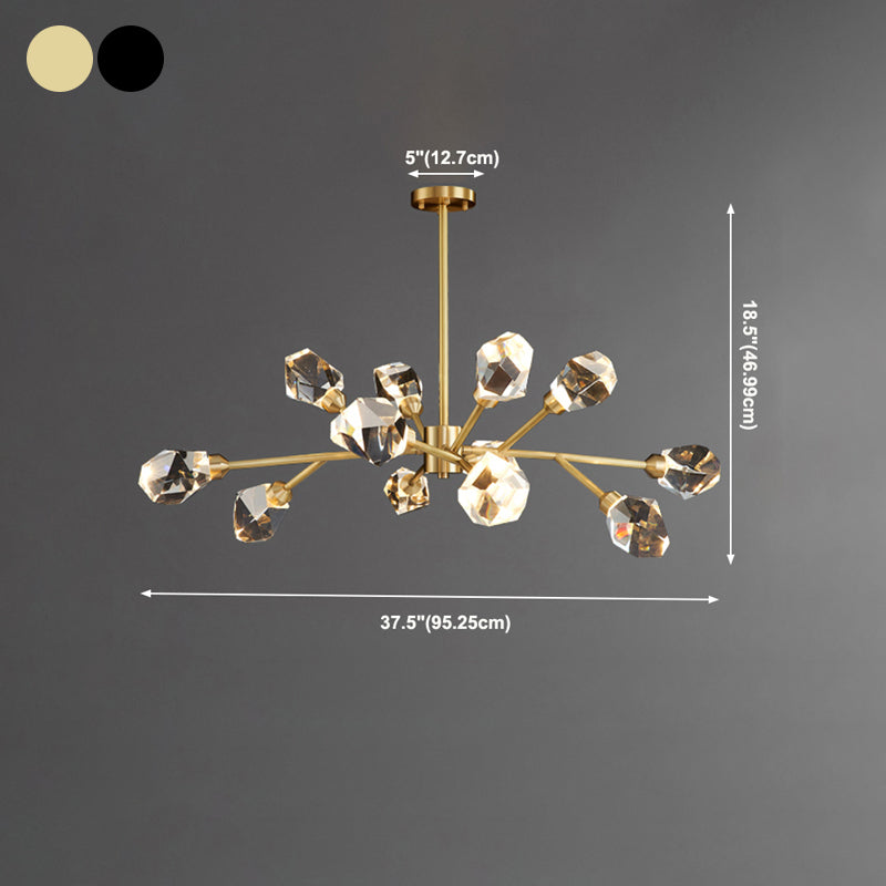 Contemporary Luxury Pendant Light Crystal Geometric Chandelier for Living Room
