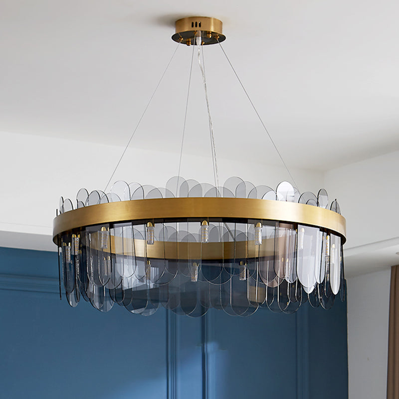 Modern Creative Pendant Light Glass Geometric Chandelier for Living Room