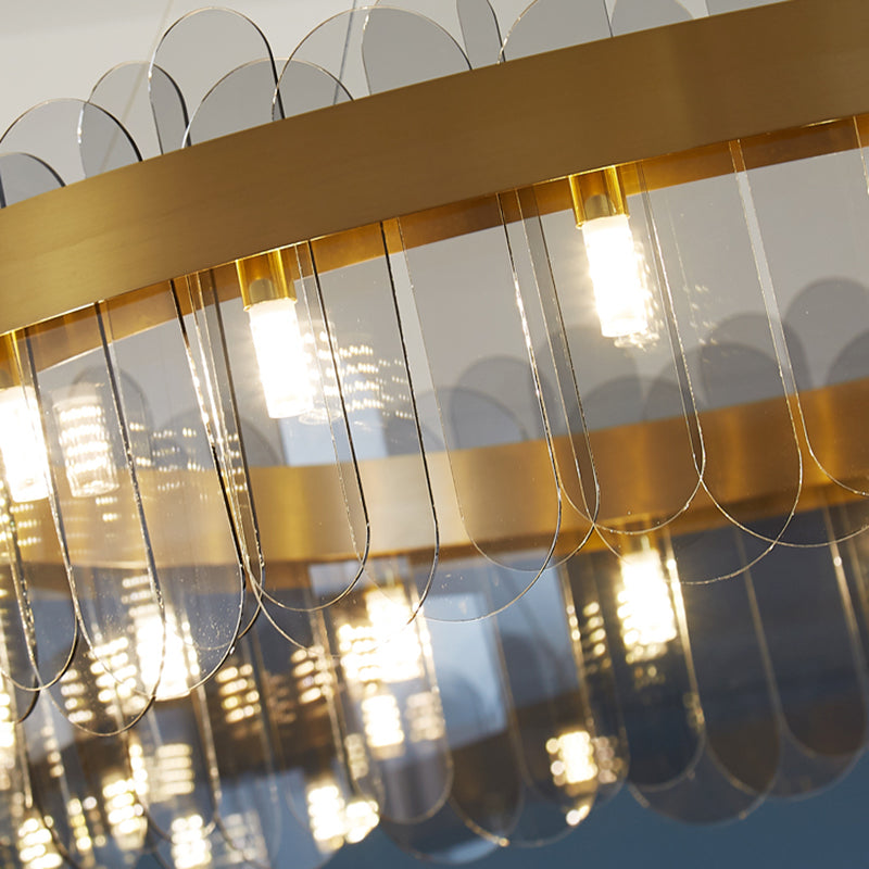 Modern Creative Pendant Light Glass Geometric Chandelier for Living Room