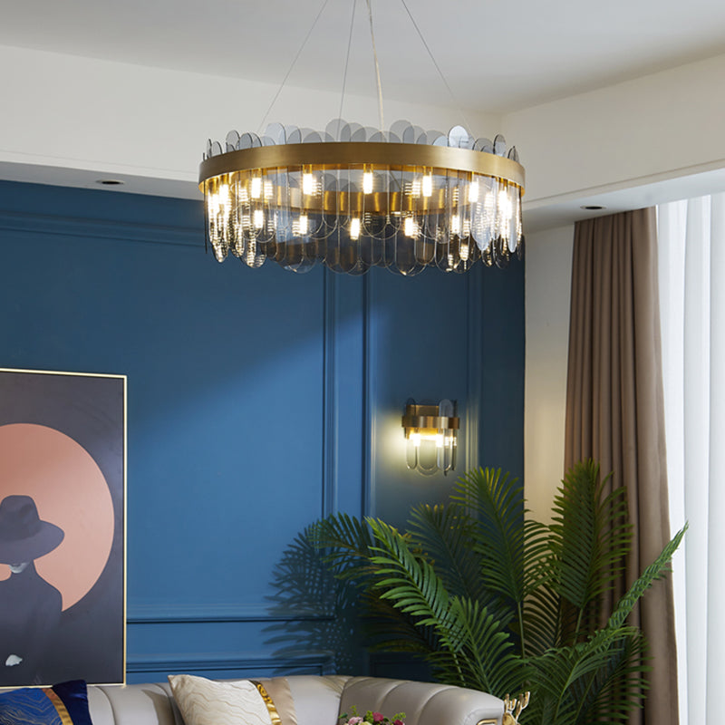 Modern Creative Pendant Light Glass Geometric Chandelier for Living Room