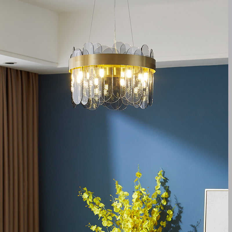 Modern Creative Pendant Light Glass Geometric Chandelier for Living Room
