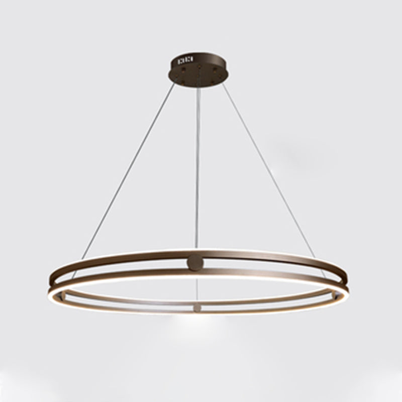 Contemporary Simple LED Hanging Pendant Light Silicone Linear Chandelier for Living Room