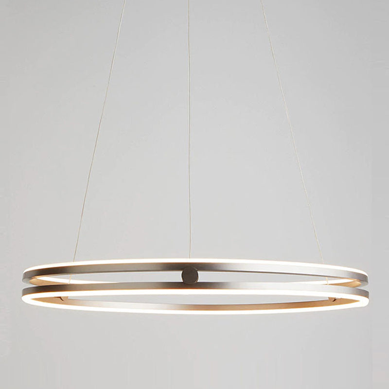 Contemporary Simple LED Hanging Pendant Light Silicone Linear Chandelier for Living Room