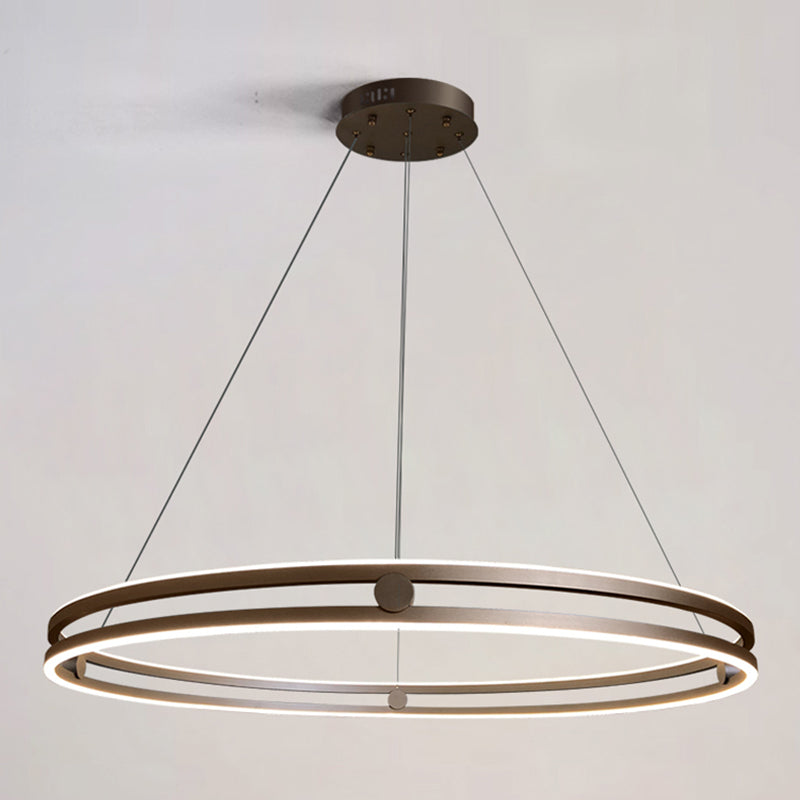 Contemporary Simple LED Hanging Pendant Light Silicone Linear Chandelier for Living Room