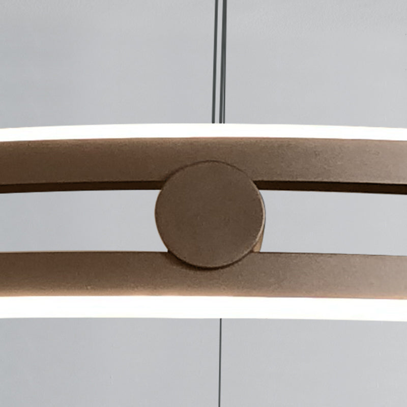 Contemporary Simple LED Hanging Pendant Light Silicone Linear Chandelier for Living Room