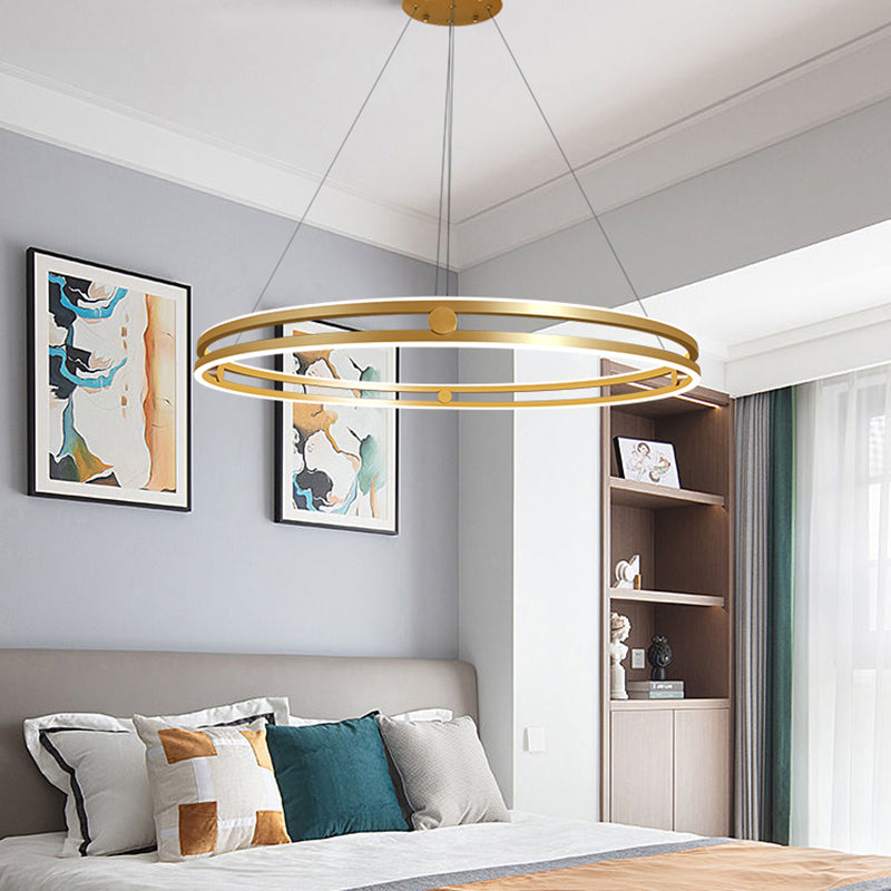 Contemporary Simple LED Hanging Pendant Light Silicone Linear Chandelier for Living Room