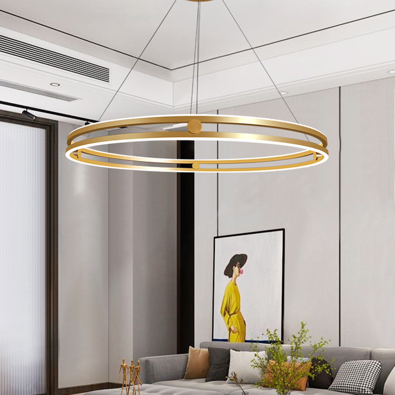 Contemporary Simple LED Hanging Pendant Light Silicone Linear Chandelier for Living Room