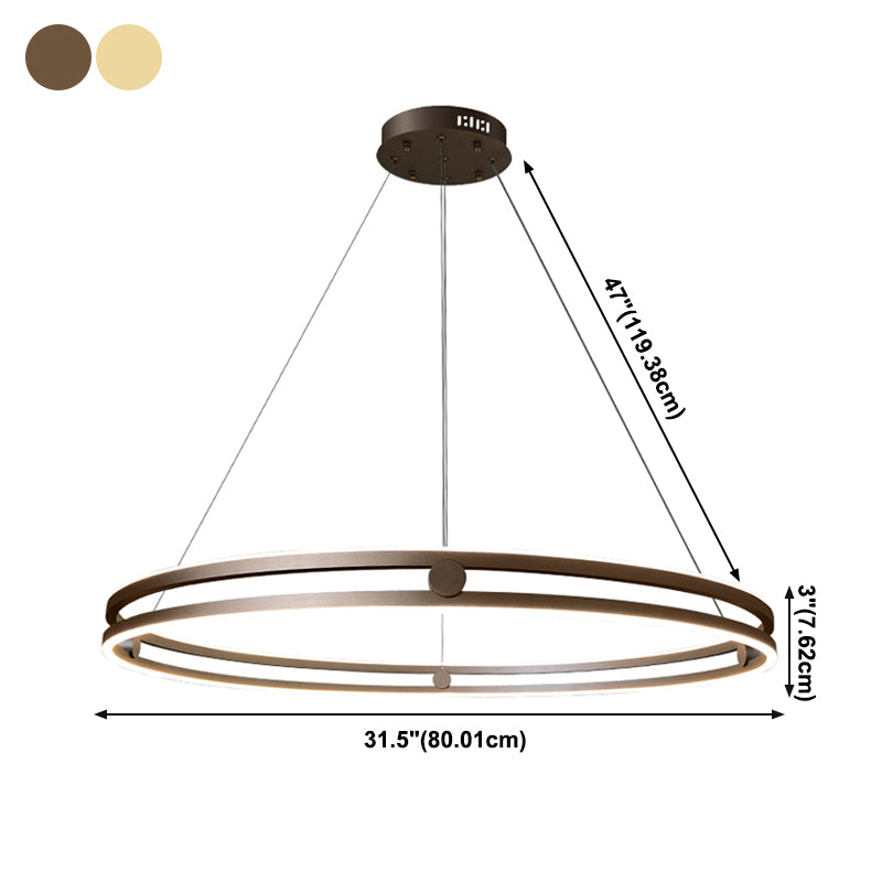 Contemporary Simple LED Hanging Pendant Light Silicone Linear Chandelier for Living Room