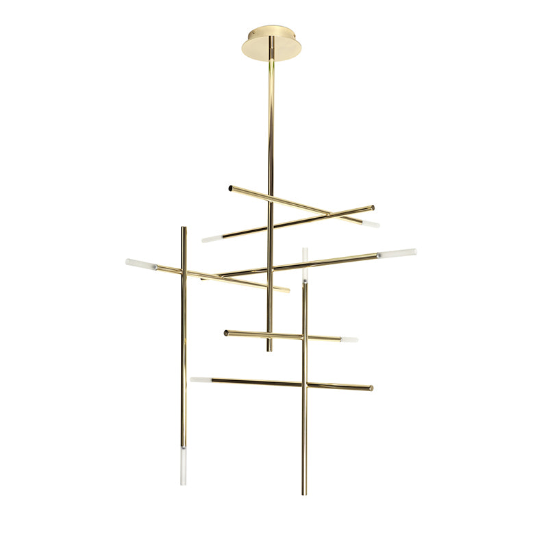 Modern Characteristic LED Pendant Light Plastic Linear Chandelier for Living Room