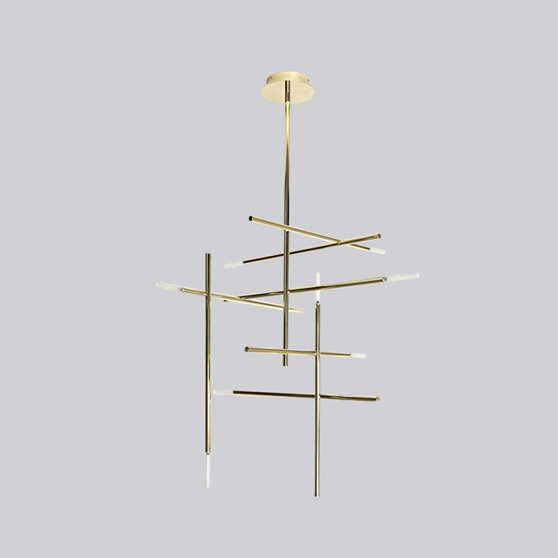 Modern Characteristic LED Pendant Light Plastic Linear Chandelier for Living Room