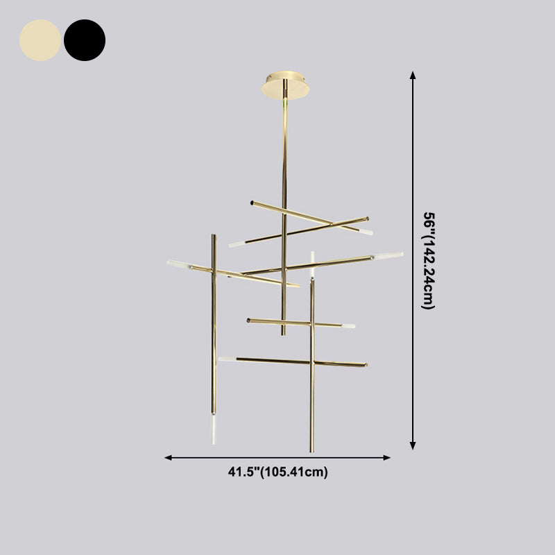 Modern Characteristic LED Pendant Light Plastic Linear Chandelier for Living Room