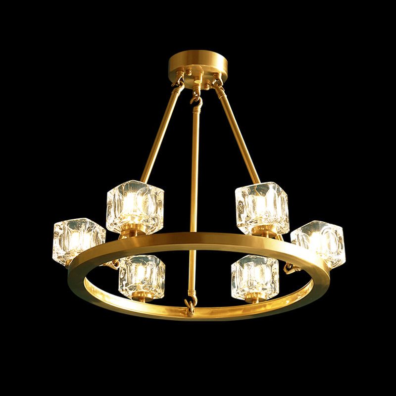 Lampadario geometrico di cristallo a sospensione nordica moderna per sala da pranzo