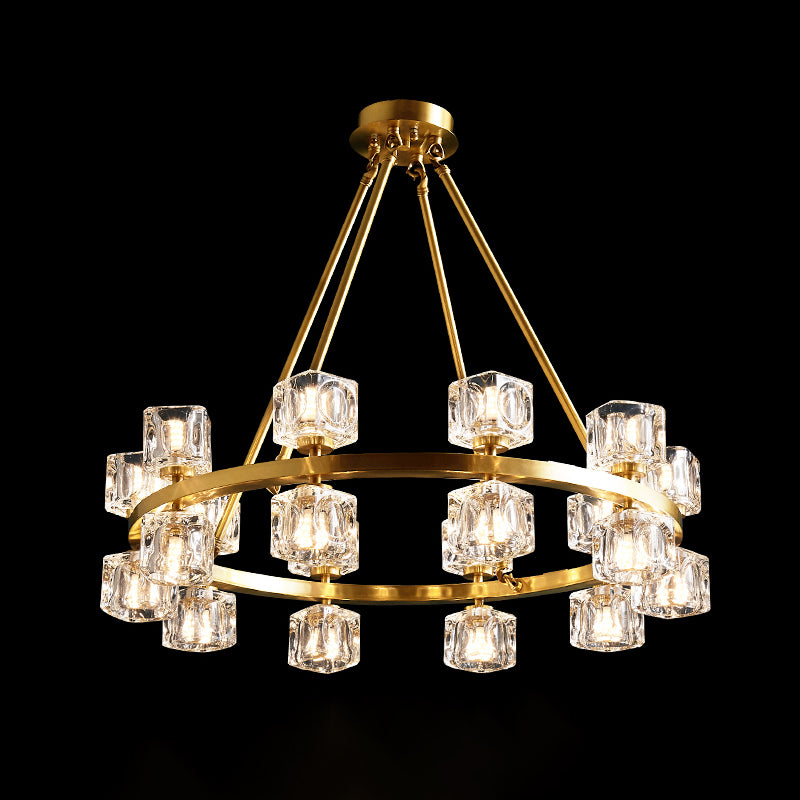 Lampadario geometrico di cristallo a sospensione nordica moderna per sala da pranzo