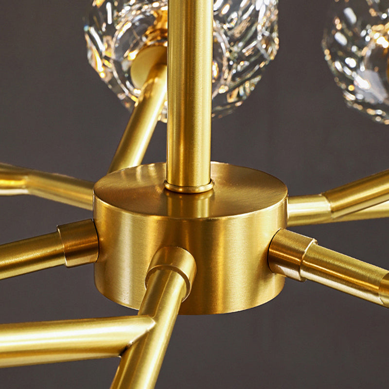 Modern Nordic Pendant Light Crystal Geometric Chandelier for Dining Room