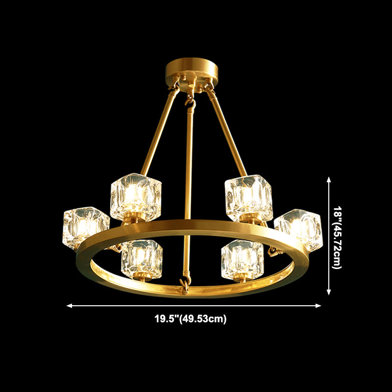 Lampadario geometrico di cristallo a sospensione nordica moderna per sala da pranzo