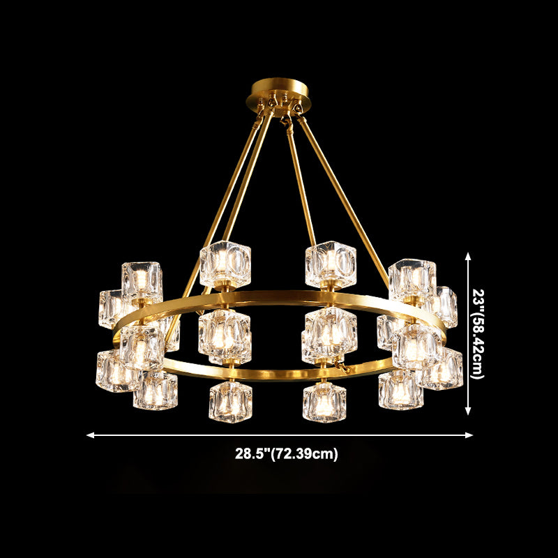 Modern Nordic Pendant Light Crystal Geometric Chandelier for Dining Room
