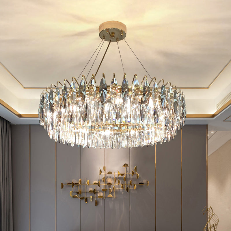 Contemporary Style Geometry Shape Chandelier Lights 6 Light Crystal Hanging Lights