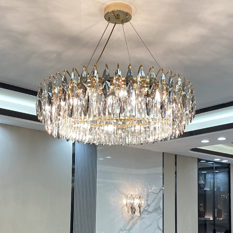 Contemporary Style Geometry Shape Chandelier Lights 6 Light Crystal Hanging Lights