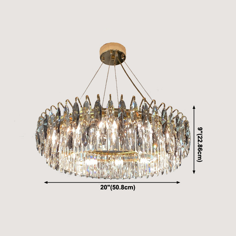 Contemporary Style Geometry Shape Chandelier Lights 6 Light Crystal Hanging Lights