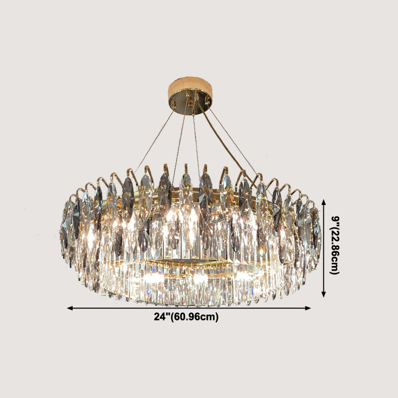 Contemporary Style Geometry Shape Chandelier Lights 6 Light Crystal Hanging Lights