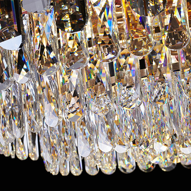 Contemporary Style Geometry Shape Chandelier Lights Crystal Hanging Lights
