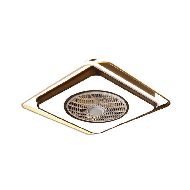 21,5 "W Acrylquadrathänge Lüfter Lampe Moderne Wohnzimmer LED Semi Flush Leuchte in Schwarz