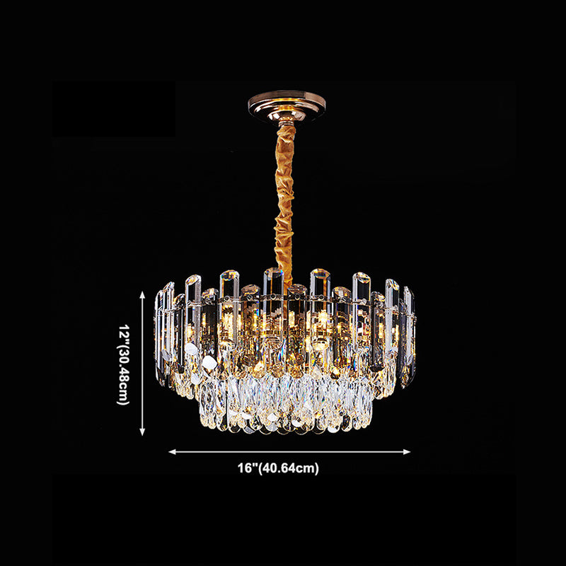 Eigentijdse stijl geometrie vorm kroonluchter lichten kristallen hangende lichten