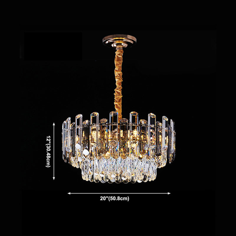 Eigentijdse stijl geometrie vorm kroonluchter lichten kristallen hangende lichten