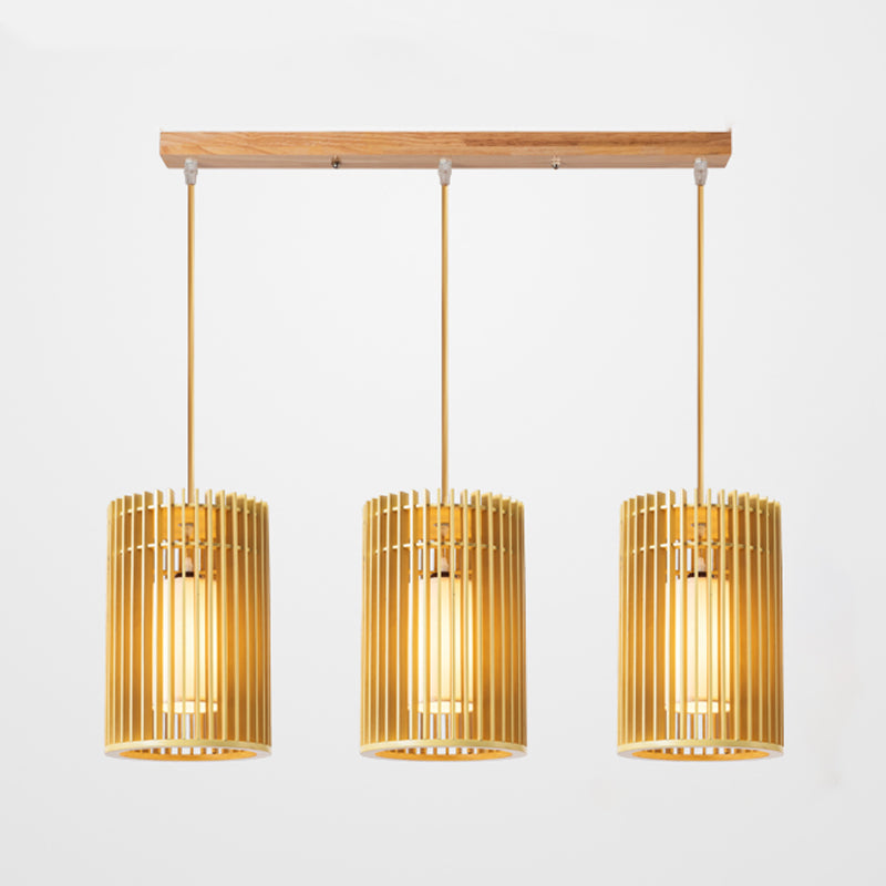 Modern Creative Creative Creative Light Legno Cilindrico lampada sospesa per gli spazi interni