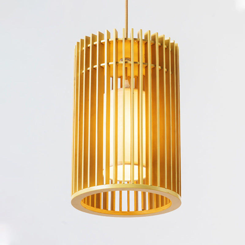 Modern Creative Creative Creative Light Legno Cilindrico lampada sospesa per gli spazi interni