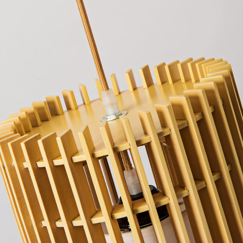 Modern Creative Creative Creative Light Legno Cilindrico lampada sospesa per gli spazi interni
