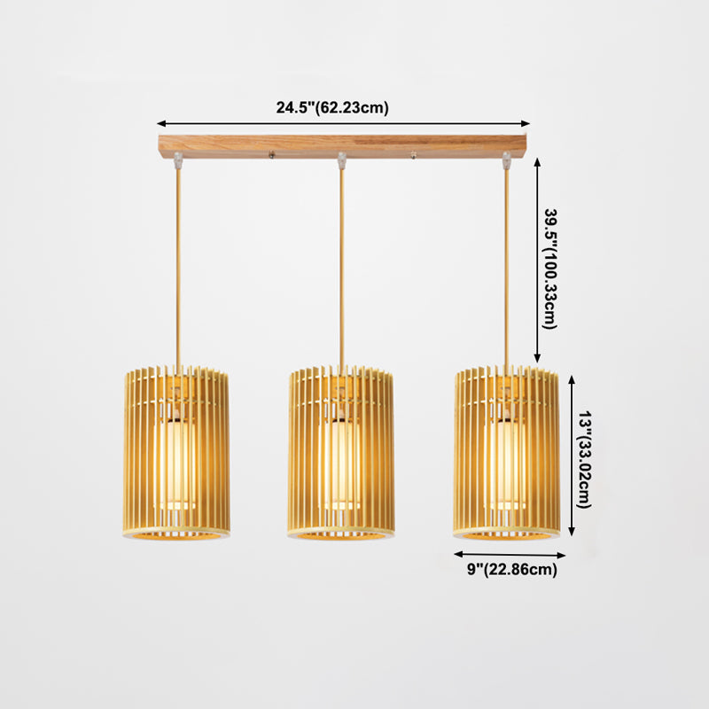 Modern Creative Creative Creative Light Legno Cilindrico lampada sospesa per gli spazi interni