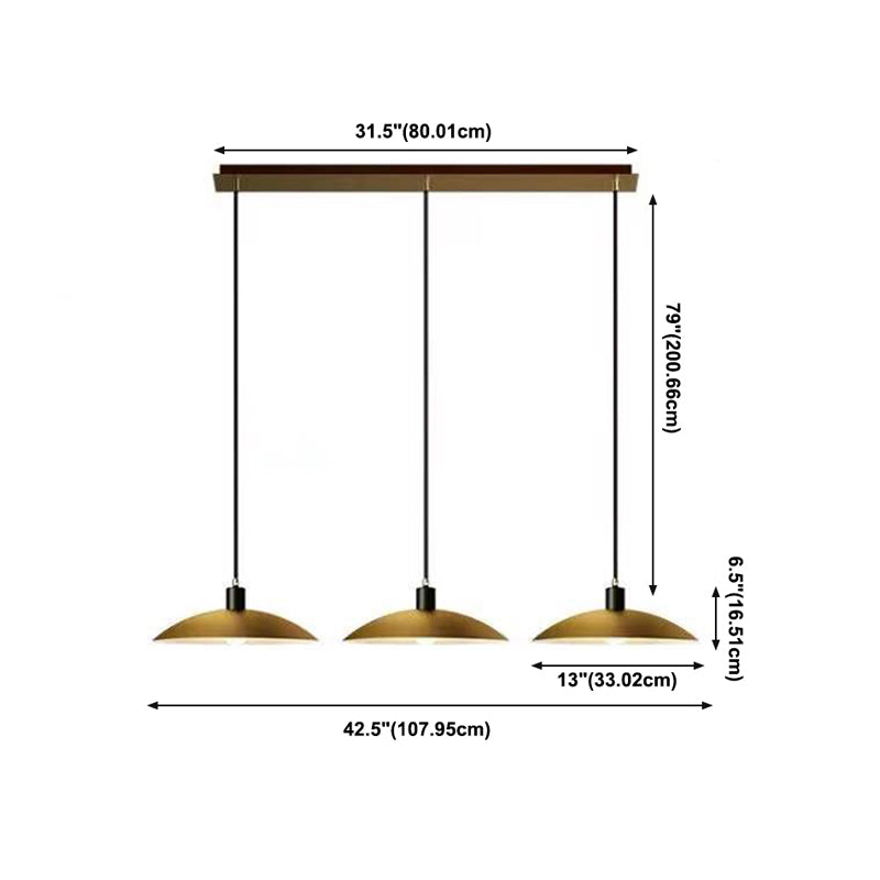 Lampada a cupola di rame a sospensione moderna di lusso per spazi interni