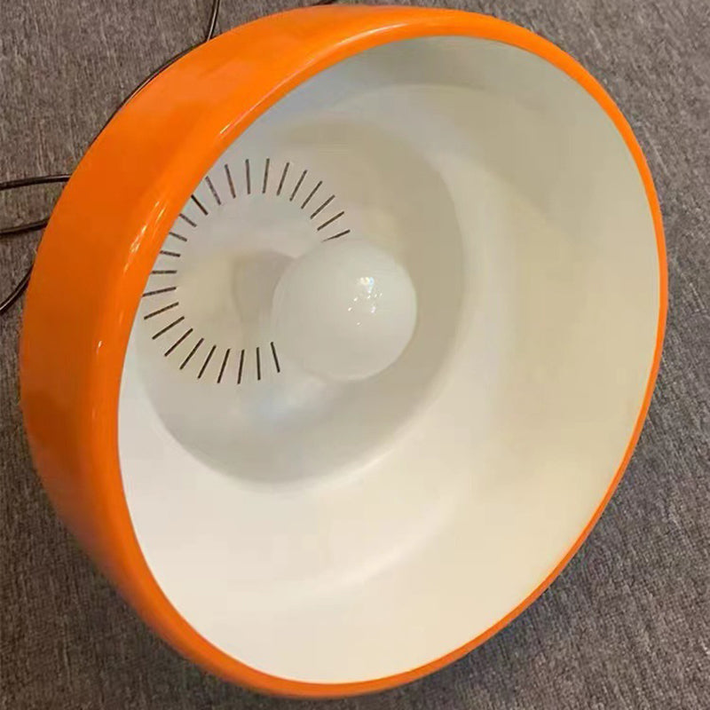 Stile moderno in stile cilindrico ombreggiatura chiodo in metallo 1 a sospensione leggera in arancione