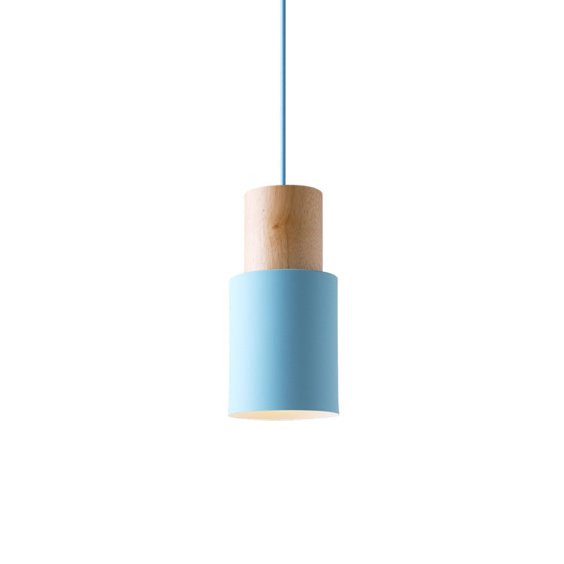 Modern Nordic Macaron Hanging Lamping Alluminio Cilindrico Light Penderant per spazi interni