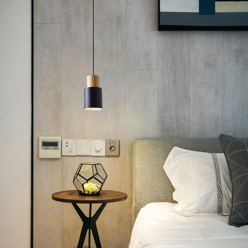 Modern Nordic Macaron Hanging Lamping Alluminio Cilindrico Light Penderant per spazi interni