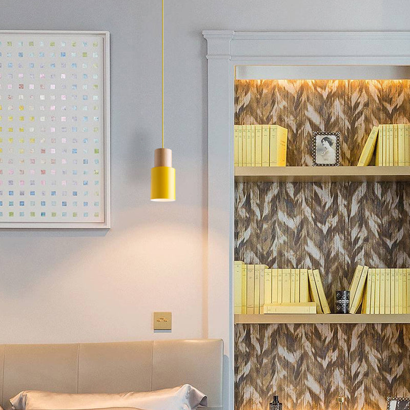 Modern Nordic Macaron Hanging Lamping Alluminio Cilindrico Light Penderant per spazi interni