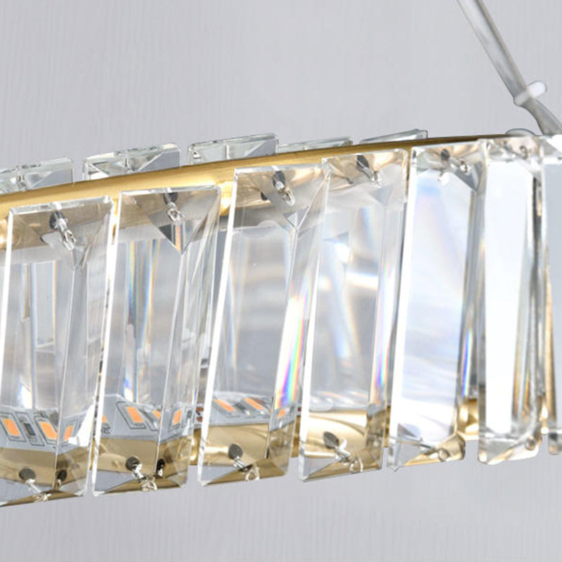 Modern Simple LED Hanging Pendant Light Crystal Circular Chandelier for Living Room