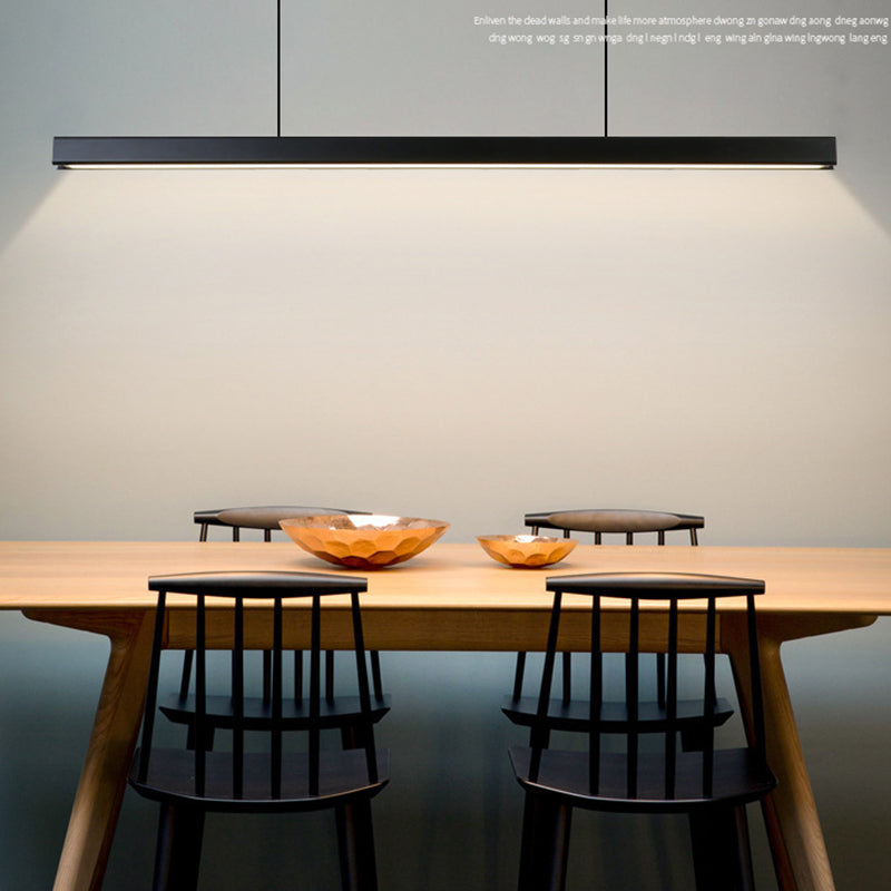 Luces de lámparas de araña de isla LED moderna Oficina de iluminación de islas lineales de minimalismo