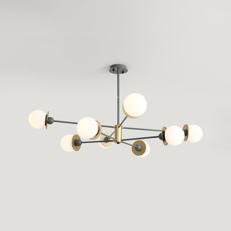 Lampadario bianco lampadario in vetro moderno apparecchio di illuminazione sospesa per sala da pranzo