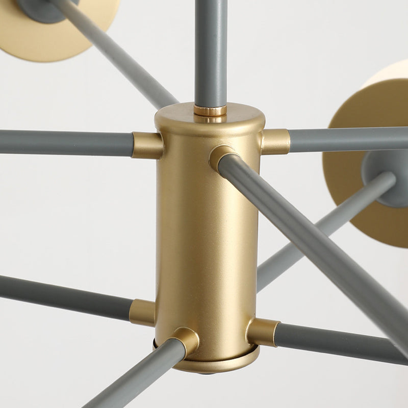 White Glass Chandelier Modern Style Suspended Lighting Fixture for Dining Room