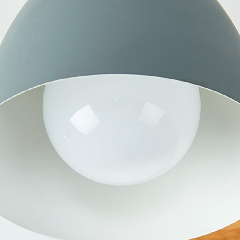 Nordic Style Chandelier Bell Shade Wooden Ceiling Light Fixture for Living Room