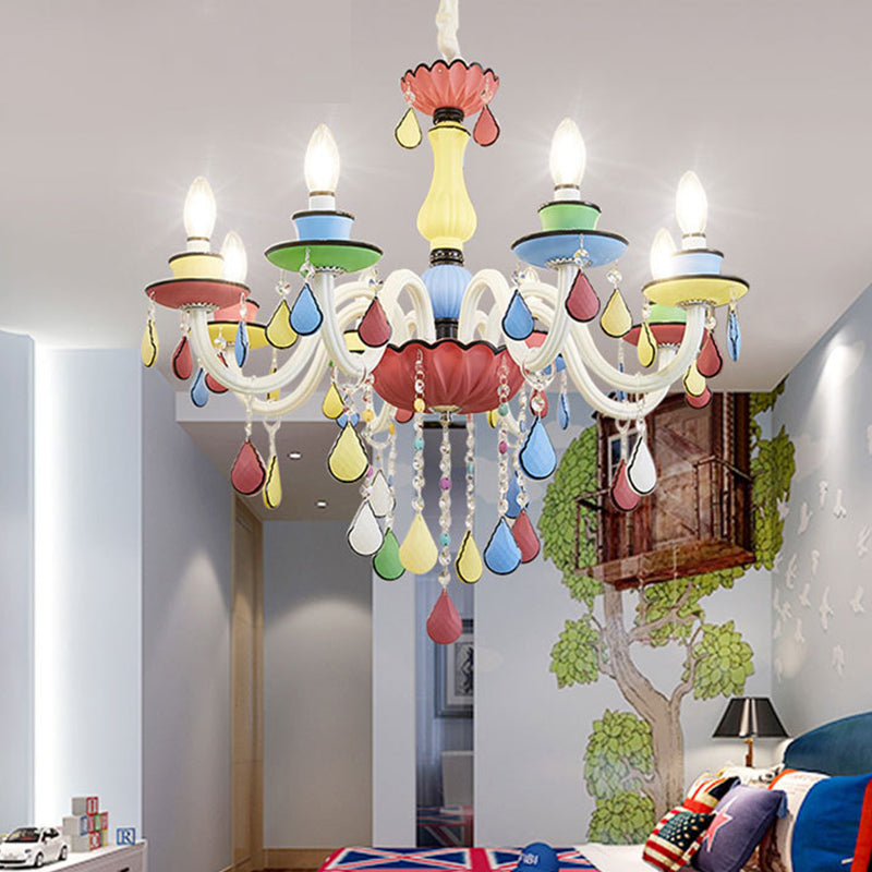 Lamaron lampade a candela del lampadario in metallo multicolore lampada sospesa per soggiorno