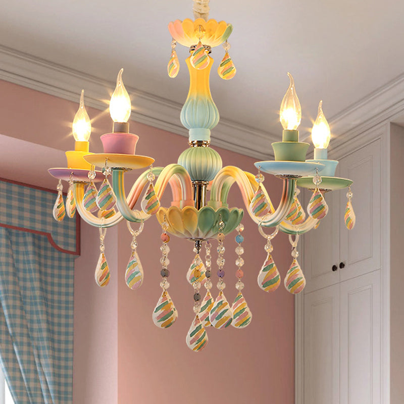 Lamaron lampade a candela del lampadario in metallo multicolore lampada sospesa per soggiorno