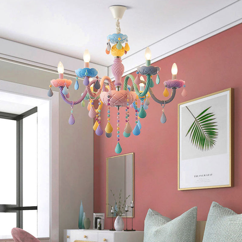 Lamaron lampade a candela del lampadario in metallo multicolore lampada sospesa per soggiorno
