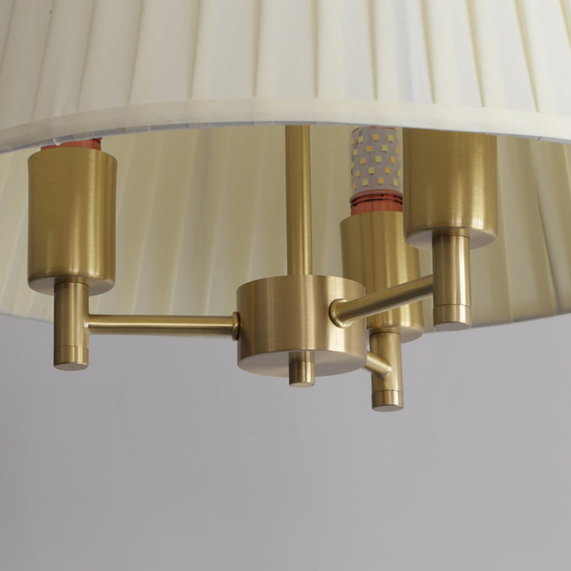 Classic Tapered Chandelier 3-Light Fabric Hanging Light Fixture for Dining Room