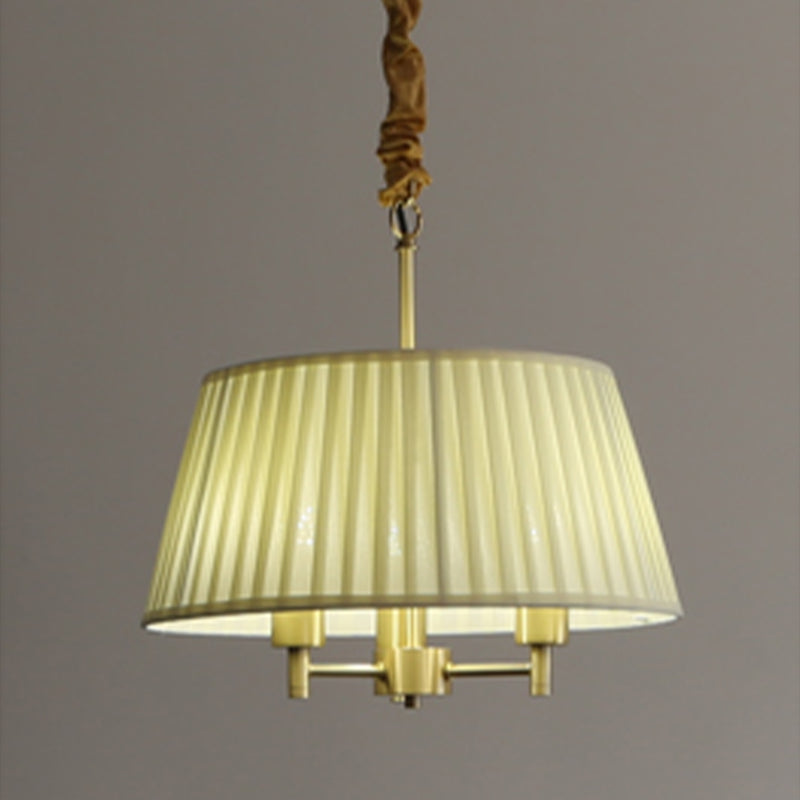 Classic Tapered Chandelier 3-Light Fabric Hanging Light Fixture for Dining Room