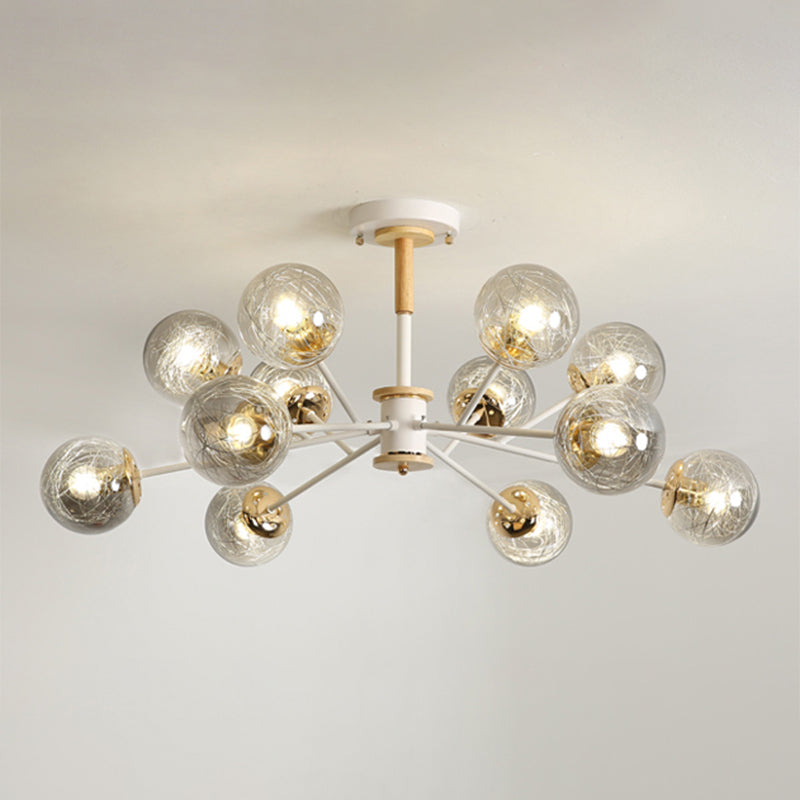 Glass Modern Chandelier Lighting Minimalistic Suspension Light for Dining Room